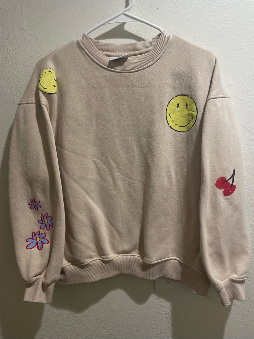 🌸Smiley & Floral Oversized Cotton On Sweatshirt 1X/2X🍒